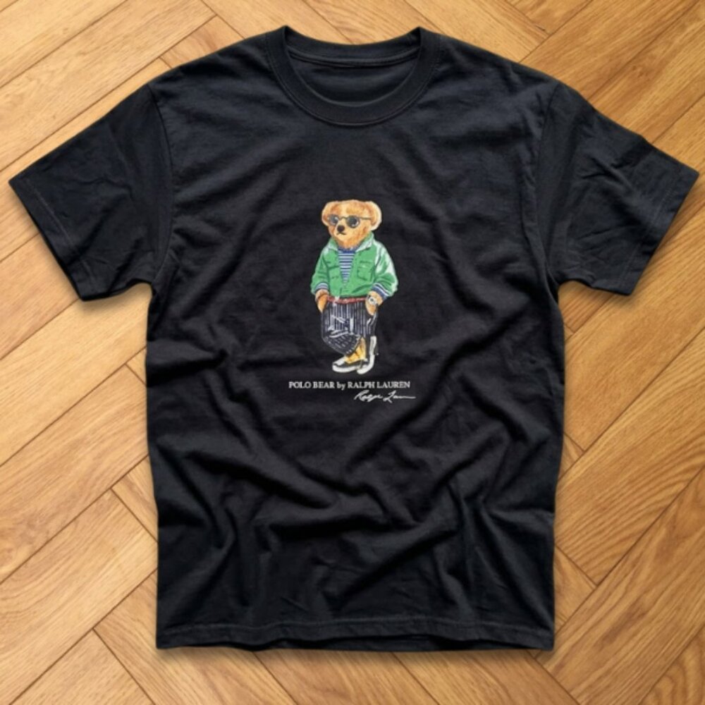 Polo Bear REPRINT Black Shirt Stylish Sunglasses Bear Graphic Tee